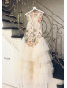 Strapless Embroidery Lace Tulle Amazing Wedding Dress